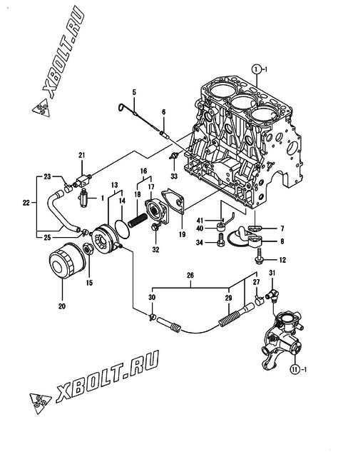  Система смазки двигателя Yanmar 3TNV84T-BGMG