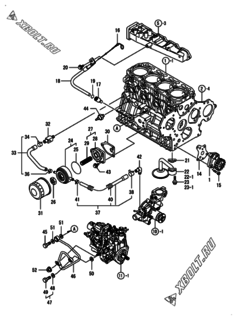  Двигатель Yanmar 4TNV88-BMHW, узел -  Система смазки 
