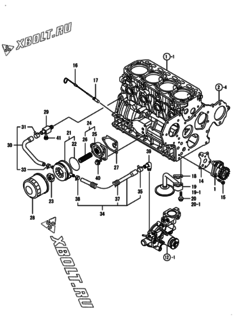  Двигатель Yanmar 4TNV84T-BMSA, узел -  Система смазки 