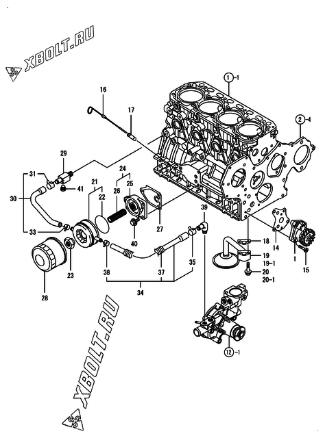  Система смазки двигателя Yanmar 4TNV84T-BMSA2