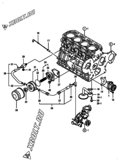 Двигатель Yanmar 4TNV84T-BMSA2, узел -  Система смазки 
