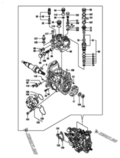  Двигатель Yanmar 4TNV88-BPGZ, узел -  Топливный насос высокого давления (ТНВД) 