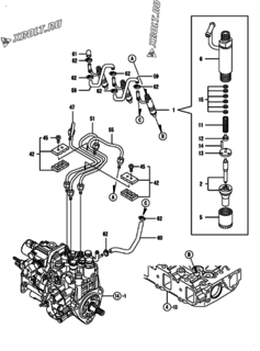  Двигатель Yanmar 3TNV84T-XKMR, узел -  Форсунка 