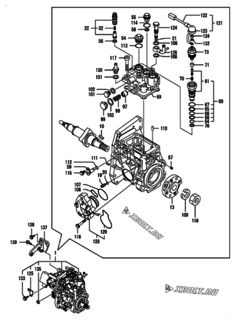  Двигатель Yanmar 4TNV98T-ZSOM, узел -  Топливный насос высокого давления (ТНВД) 