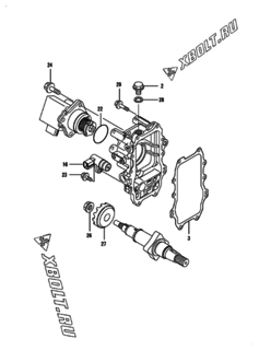  Двигатель Yanmar 4TNV98T-ZSOM, узел -  Регулятор оборотов 