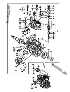  Двигатель Yanmar 4TNV98-GAGR, узел -  Топливный насос высокого давления (ТНВД) 
