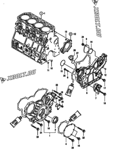  Двигатель Yanmar 4TNV106-GAGR, узел -  Корпус редуктора 