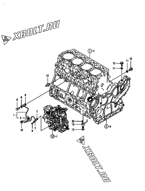  Система смазки двигателя Yanmar 4TNV106-GAGR