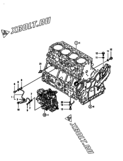  Двигатель Yanmar 4TNV106-GAGR, узел -  Система смазки 