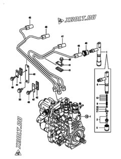  Двигатель Yanmar 4TNV106-GAGR, узел -  Форсунка 
