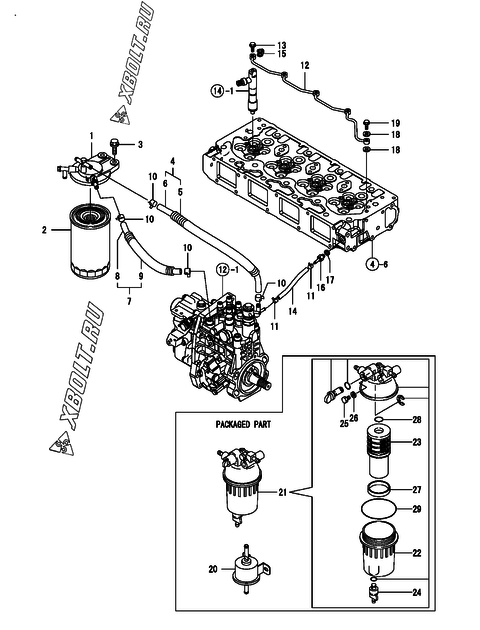  Топливопровод двигателя Yanmar 4TNV106-GAGR