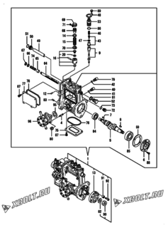  Двигатель Yanmar 3TNV76-HGB2CT, узел -  Топливный насос высокого давления (ТНВД) 