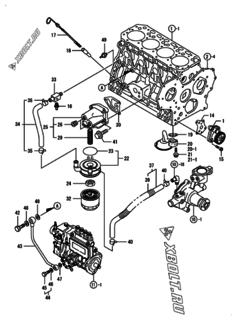  Двигатель Yanmar 4TNE84-GB2CT, узел -  Система смазки 
