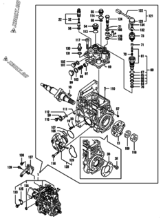  Двигатель Yanmar 4TNV98-EPDBWK, узел -  Топливный насос высокого давления (ТНВД) 