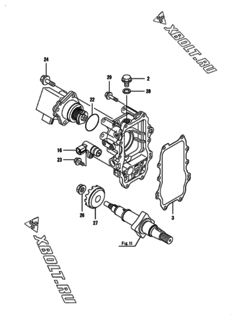  Двигатель Yanmar 4TNV98-EPDBWK, узел -  Регулятор оборотов 