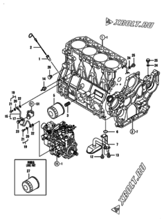  Двигатель Yanmar 4TNV94L-SLY, узел -  Система смазки 