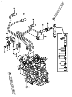 Двигатель Yanmar 4TNV94L-SYU, узел -  Форсунка 