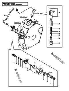  Двигатель Yanmar L48N6-SYSH, узел -  Топливный насос высокого давления (ТНВД) и форсунка 