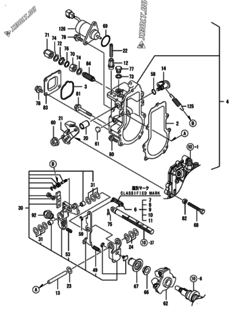  Двигатель Yanmar 3TNM72-AMW, узел -  Регулятор оборотов 