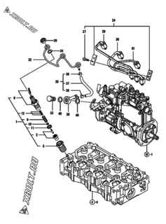  Двигатель Yanmar 3TNM72-AMW, узел -  Форсунка 