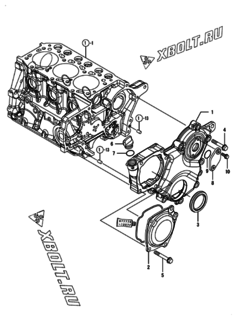  Двигатель Yanmar 3TNM72-GGET, узел -  Корпус редуктора 