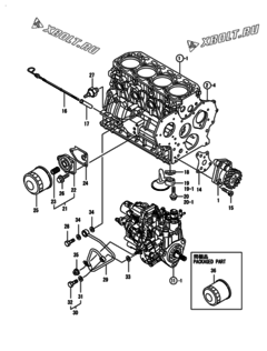  Двигатель Yanmar 4TNV88-BSSU, узел -  Система смазки 