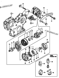  Двигатель Yanmar 4TNV88-BSSU, узел -  Генератор 