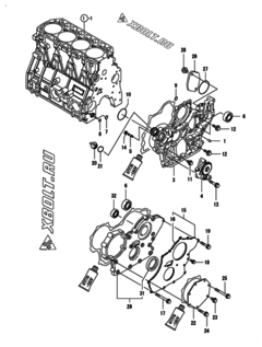  Двигатель Yanmar 4TNV98T-ZNLYS, узел -  Корпус редуктора 