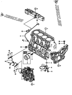  Двигатель Yanmar 4TNV98-ZSCKS, узел -  Система смазки 
