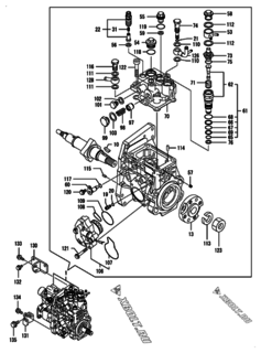  Двигатель Yanmar 4TNV98T-STXC, узел -  Топливный насос высокого давления (ТНВД) 