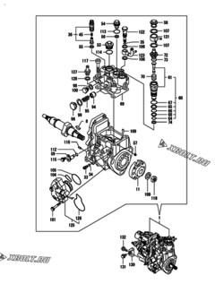  Двигатель Yanmar 3TNV82A-BDWM, узел -  Топливный насос высокого давления (ТНВД) 