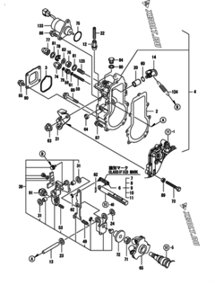  Двигатель Yanmar 2TNV66-DMIN, узел -  Регулятор оборотов 