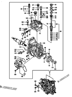  Двигатель Yanmar 3TNV88-BSSU, узел -  Топливный насос высокого давления (ТНВД) 