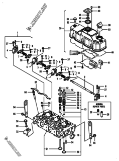  Двигатель Yanmar 3TNV82A-BDCB, узел -  Головка блока цилиндров (ГБЦ) 