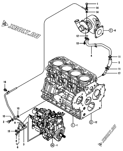  Система смазки двигателя Yanmar 4TNV84T-BGYM