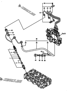  Двигатель Yanmar 3TNV76-DVA, узел -  Форсунка 