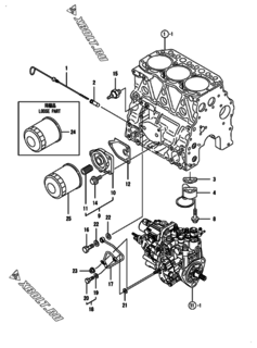  Двигатель Yanmar 3TNV82A-SSU, узел -  Система смазки 