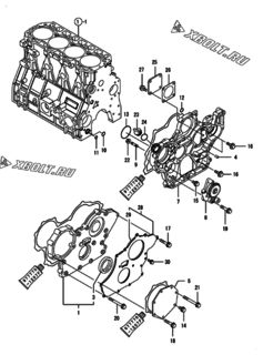  Двигатель Yanmar 4TNV94L-SSN, узел -  Корпус редуктора 