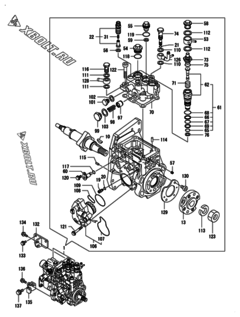  Двигатель Yanmar 4TNV98T-PKTF, узел -  Топливный насос высокого давления (ТНВД) 