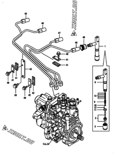  Двигатель Yanmar 4TNV106T-GGB1T, узел -  Форсунка 