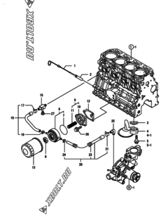  Двигатель Yanmar 4TNV84T-BGGEC, узел -  Система смазки 