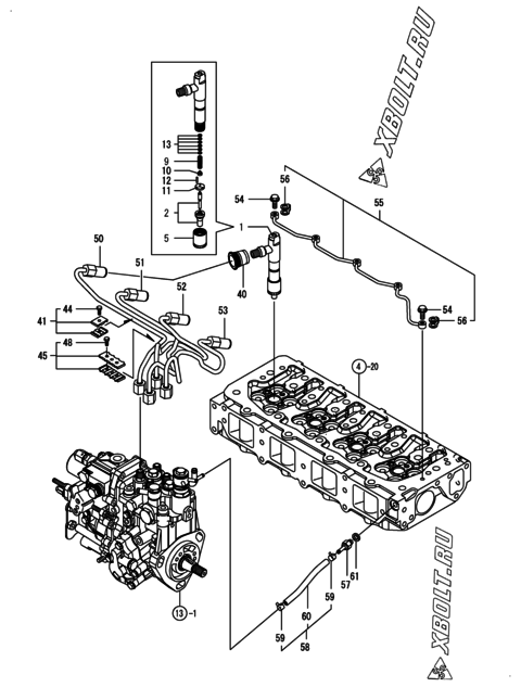  Форсунка двигателя Yanmar 4TNV84T-BGGET