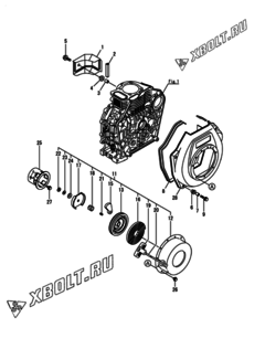  Двигатель Yanmar L100AE-DEVSDYC, узел -  Пусковое устройство 