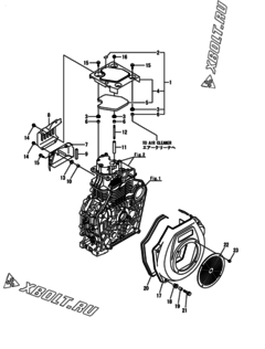  Двигатель Yanmar L100N6CC1T1CAS1, узел -  Пусковое устройство 