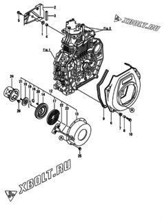  Двигатель Yanmar L70N5EF0C1EAPR, узел -  Пусковое устройство 