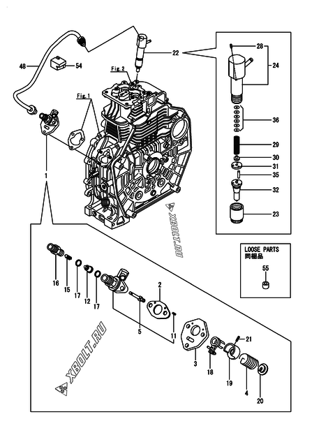  Топливный насос высокого давления (ТНВД) и форсунка двигателя Yanmar L70N5EJ0C1EAPR