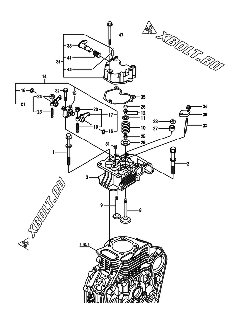  Головка блока цилиндров (ГБЦ) двигателя Yanmar L100N5EC2C1HAWR
