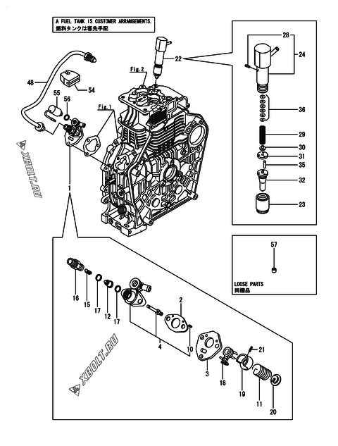  Топливный насос высокого давления (ТНВД) и форсунка двигателя Yanmar L100N5EC2C1HAWR
