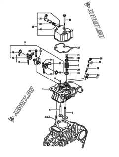  Двигатель Yanmar L48N6FF3P4AA, узел -  Головка блока цилиндров (ГБЦ) 