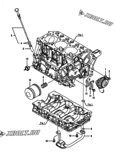  Двигатель Yanmar 3TNM72-AFST, узел -  Система смазки 